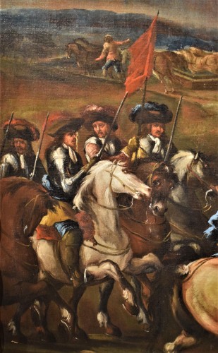 Champ de bataille - Attribué à Antonio Calza (Vérone 1653 - 1725) - Louis XIV